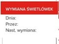 B7 - Wymiana Świetlówek - Datownik - Naklejka (45x26 mm)